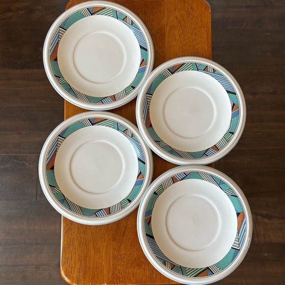 Christopher Stuart Geometric Ceramic Saucer Plates Y2321 - Picture 3 of 8